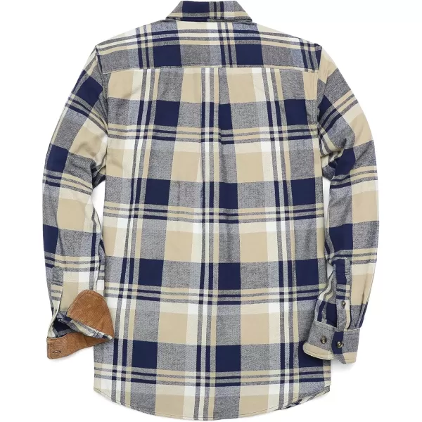 Dubinik® Mens Flannel Shirts Long Sleeve Flannel Shirt for Men Casual Button Down Brushed 100% Cotton Shirt