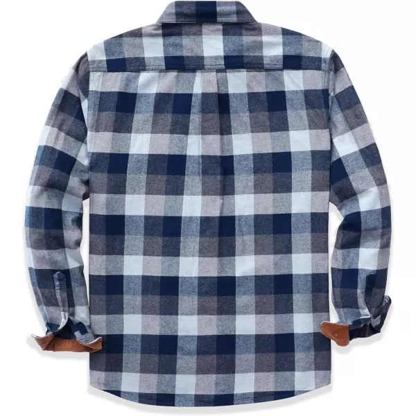 Dubinik® Mens Flannel Shirts Long Sleeve Flannel Shirt for Men Casual Button Down Brushed 100% Cotton Shirt