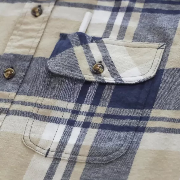 Dubinik® Mens Flannel Shirts Long Sleeve Flannel Shirt for Men Casual Button Down Brushed 100% Cotton Shirt