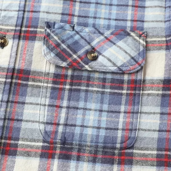 Dubinik® Mens Flannel Shirts Long Sleeve Flannel Shirt for Men Casual Button Down Brushed 100% Cotton Shirt