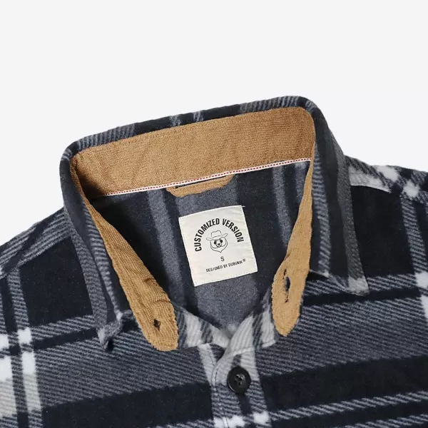 Dubinik® Mens Flannel Shirts Long Sleeve Flannel Shirt for Men Casual Button Down Brushed 100% Cotton Shirt