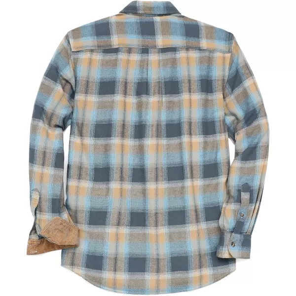 Dubinik® Mens Flannel Shirts Long Sleeve Flannel Shirt for Men Casual Button Down Brushed 100% Cotton Shirt