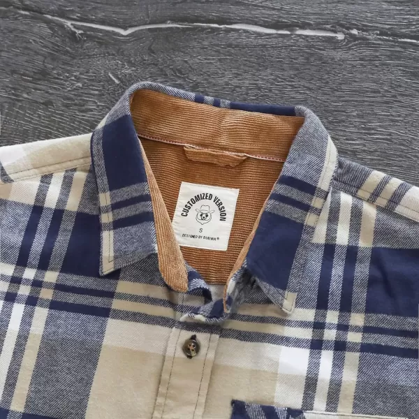 Dubinik® Mens Flannel Shirts Long Sleeve Flannel Shirt for Men Casual Button Down Brushed 100% Cotton Shirt