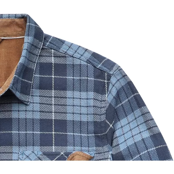 Dubinik® Mens Flannel Shirts Long Sleeve Flannel Shirt for Men Casual Button Down Brushed 100% Cotton Shirt