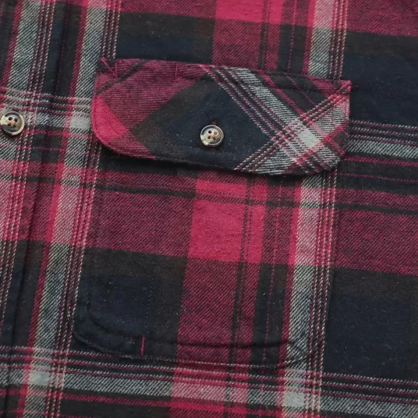 Dubinik® Mens Flannel Shirts Long Sleeve Flannel Shirt for Men Casual Button Down Brushed 100% Cotton Shirt