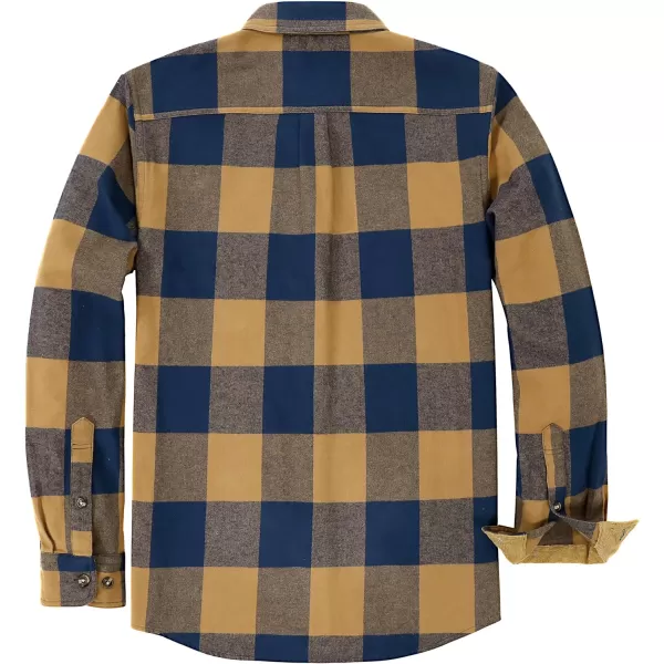 Dubinik® Mens Flannel Shirts Long Sleeve Flannel Shirt for Men Casual Button Down Brushed 100% Cotton Shirt
