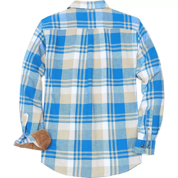 Dubinik® Mens Flannel Shirts Long Sleeve Flannel Shirt for Men Casual Button Down Brushed 100% Cotton Shirt