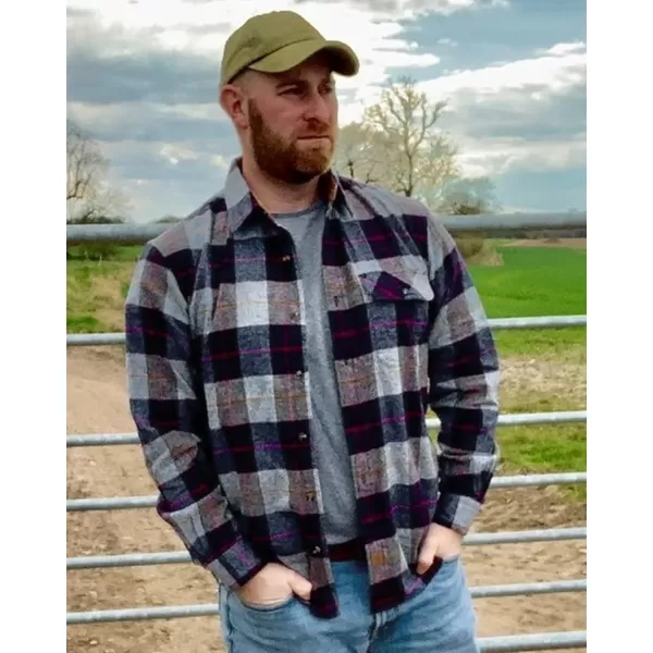 Dubinik® Mens Flannel Shirts Long Sleeve Flannel Shirt for Men Casual Button Down Brushed 100% Cotton Shirt