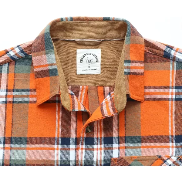 Dubinik® Mens Flannel Shirts Long Sleeve Flannel Shirt for Men Casual Button Down Brushed 100% Cotton Shirt
