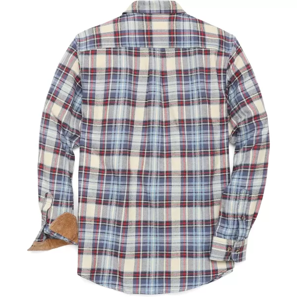 Dubinik® Mens Flannel Shirts Long Sleeve Flannel Shirt for Men Casual Button Down Brushed 100% Cotton Shirt