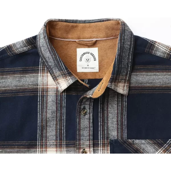 Dubinik® Mens Flannel Shirts Long Sleeve Flannel Shirt for Men Casual Button Down Brushed 100% Cotton Shirt