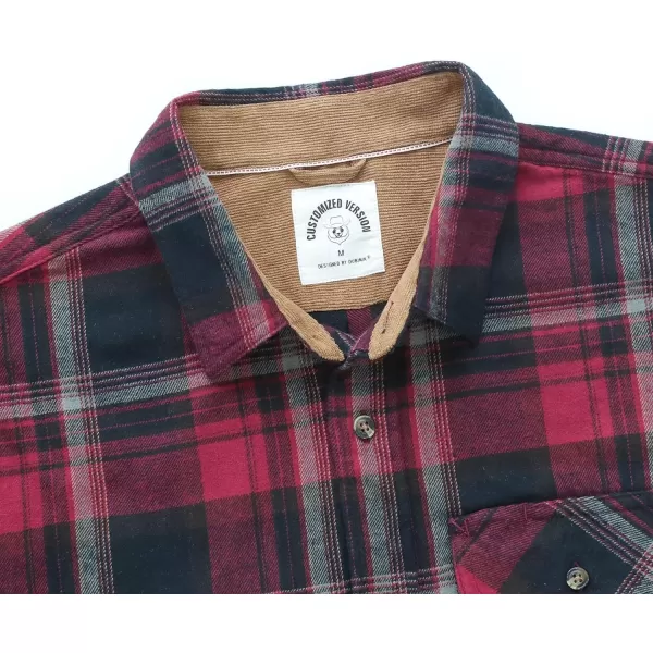 Dubinik® Mens Flannel Shirts Long Sleeve Flannel Shirt for Men Casual Button Down Brushed 100% Cotton Shirt