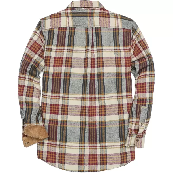 Dubinik® Mens Flannel Shirts Long Sleeve Flannel Shirt for Men Casual Button Down Brushed 100% Cotton Shirt