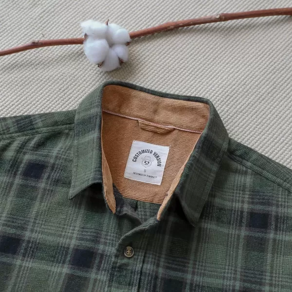 Dubinik® Mens Flannel Shirts Long Sleeve Flannel Shirt for Men Casual Button Down Brushed 100% Cotton Shirt
