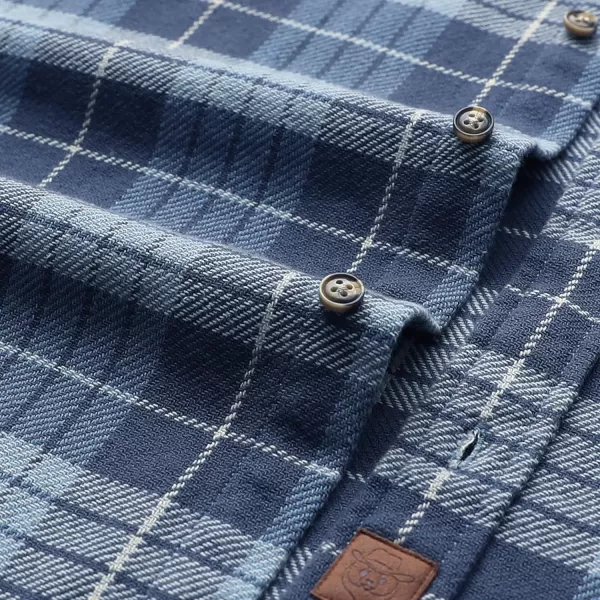 Dubinik® Mens Flannel Shirts Long Sleeve Flannel Shirt for Men Casual Button Down Brushed 100% Cotton Shirt