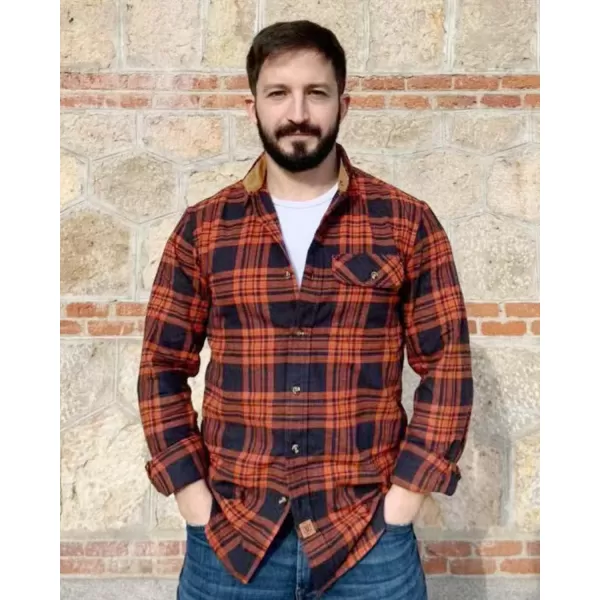 Dubinik® Mens Flannel Shirts Long Sleeve Flannel Shirt for Men Casual Button Down Brushed 100% Cotton Shirt