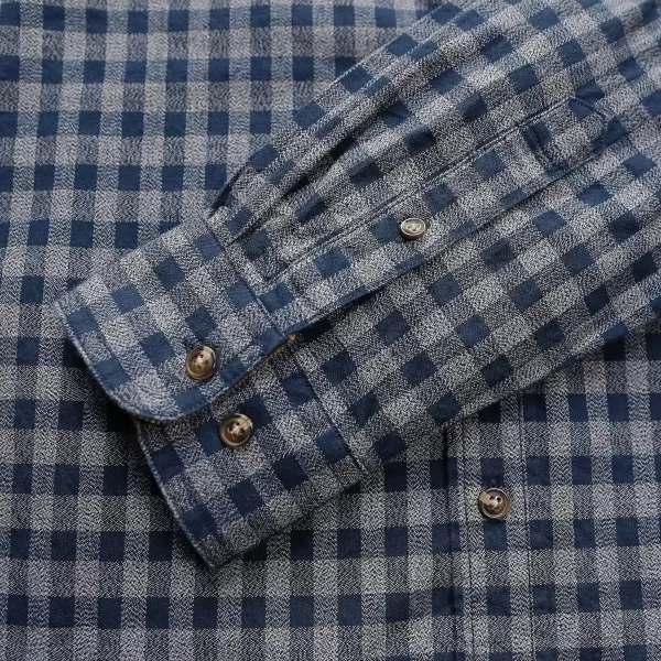 Dubinik® Mens Flannel Shirts Long Sleeve Flannel Shirt for Men Casual Button Down Brushed 100% Cotton Shirt