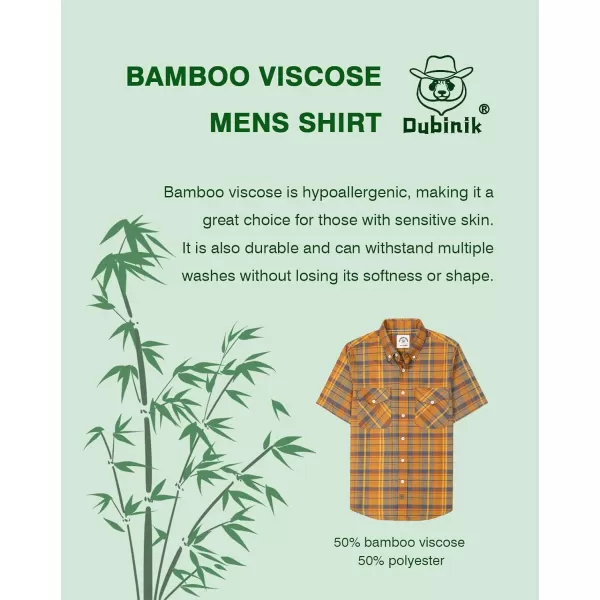 Dubinik® Mens Short Sleeve Button Down Mens Button Up Short Sleeve Two Pockets Soft Vintage Regular Fit Mens Casual Shirts