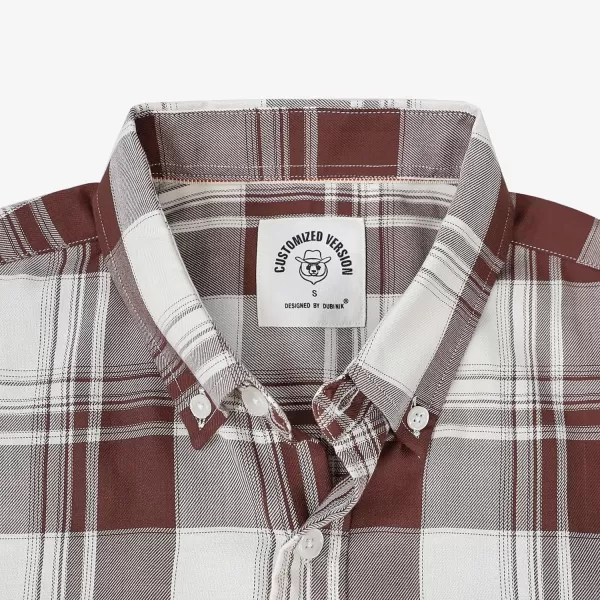 Dubinik® Mens Short Sleeve Button Down Mens Button Up Short Sleeve Two Pockets Soft Vintage Regular Fit Mens Casual Shirts