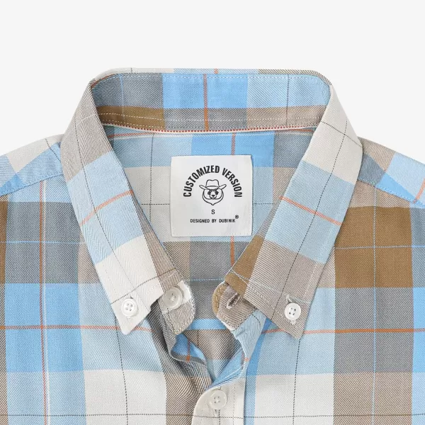 Dubinik® Mens Short Sleeve Button Down Mens Button Up Short Sleeve Two Pockets Soft Vintage Regular Fit Mens Casual Shirts
