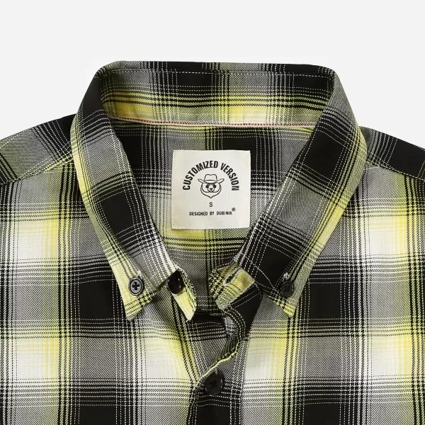 Dubinik® Mens Short Sleeve Button Down Mens Button Up Short Sleeve Two Pockets Soft Vintage Regular Fit Mens Casual Shirts