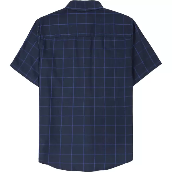 Dubinik® Mens Short Sleeve Button Down Mens Button Up Short Sleeve Two Pockets Soft Vintage Regular Fit Mens Casual Shirts