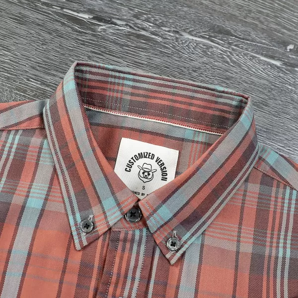 Dubinik® Mens Short Sleeve Button Down Mens Button Up Short Sleeve Two Pockets Soft Vintage Regular Fit Mens Casual Shirts