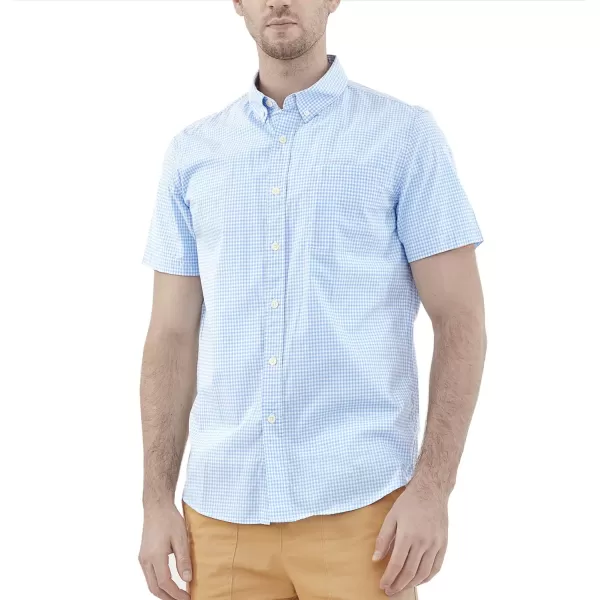 Dubinik® Mens Short Sleeve Button Down Shirts 100% Cotton Plaid Men's Casual Button-Down Shirts with Pocket