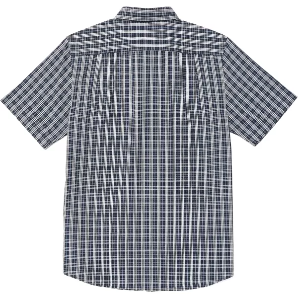 Dubinik® Mens Short Sleeve Button Down Shirts 100% Cotton Plaid Men's Casual Button-Down Shirts with Pocket