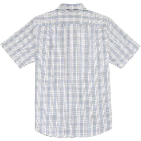Dubinik® Mens Short Sleeve Button Down Shirts 100% Cotton Plaid Men's Casual Button-Down Shirts with Pocket