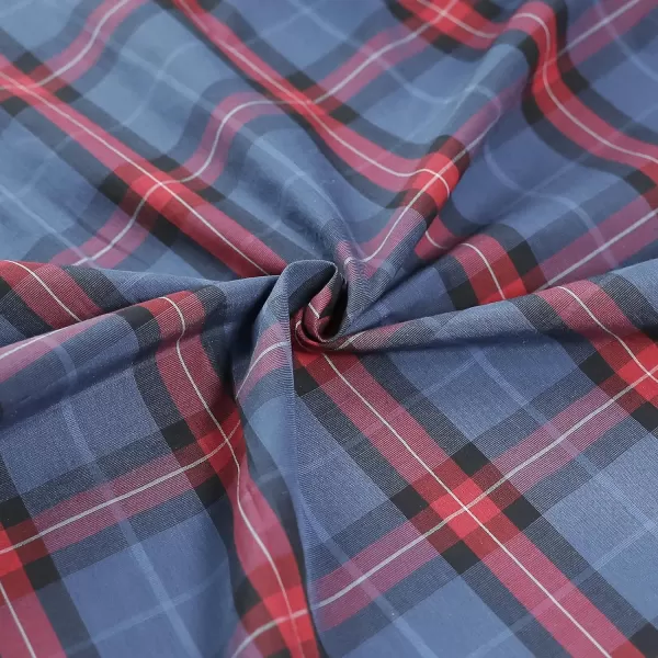 Dubinik® Mens Short Sleeve Button Down Shirts 100% Cotton Plaid Men's Casual Button-Down Shirts with Pocket