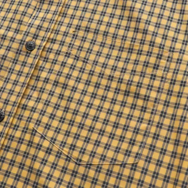 Dubinik® Mens Short Sleeve Button Down Shirts 100% Cotton Plaid Men's Casual Button-Down Shirts with Pocket