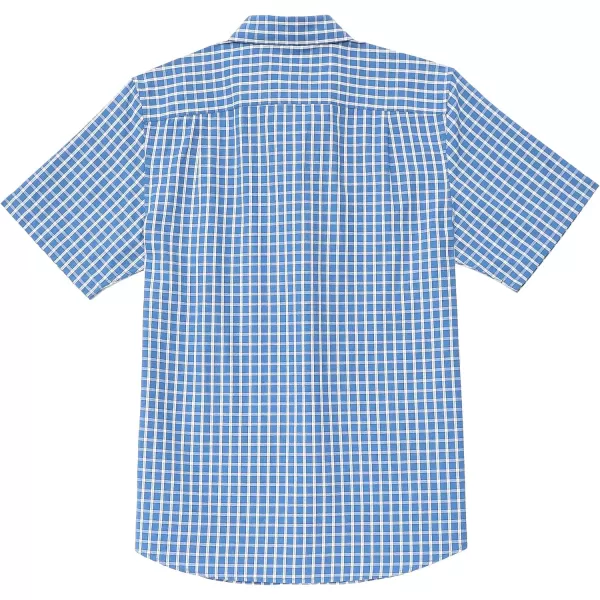 Dubinik® Mens Short Sleeve Button Down Shirts 100% Cotton Plaid Men's Casual Button-Down Shirts with Pocket