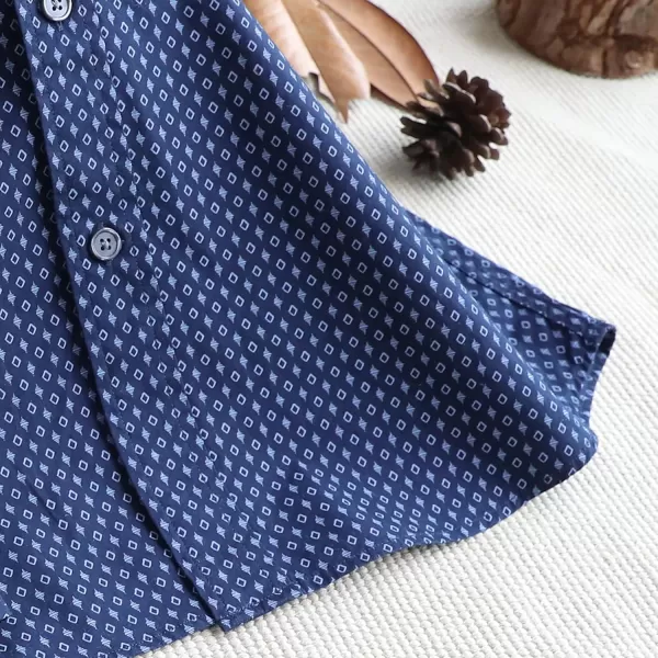 Dubinik® Mens Short Sleeve Button Down Shirts 100% Cotton Plaid Men's Casual Button-Down Shirts with Pocket