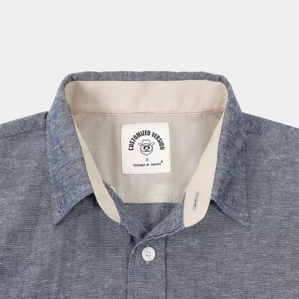Dubinik® Mens Short Sleeve Button Down Shirts 100% Cotton Plaid Men's Casual Button-Down Shirts with Pocket