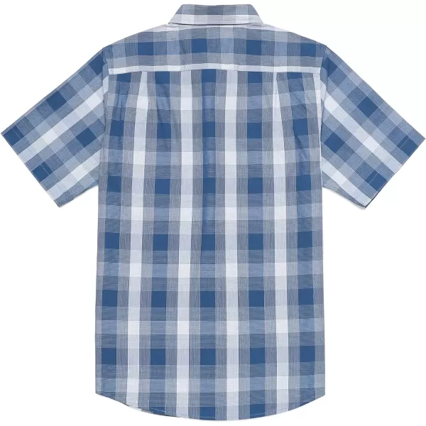 Dubinik® Mens Short Sleeve Button Down Shirts 100% Cotton Plaid Men's Casual Button-Down Shirts with Pocket