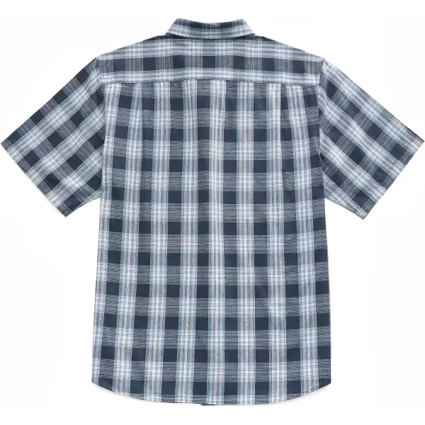 Dubinik® Mens Short Sleeve Button Down Shirts 100% Cotton Plaid Men's Casual Button-Down Shirts with Pocket
