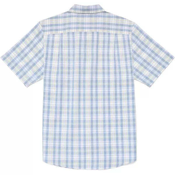 Dubinik® Mens Short Sleeve Button Down Shirts 100% Cotton Plaid Men's Casual Button-Down Shirts with Pocket