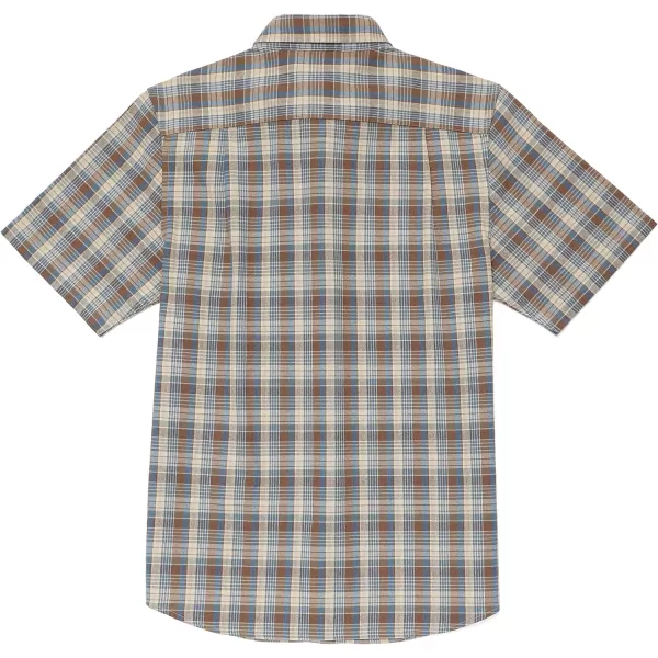 Dubinik® Mens Short Sleeve Button Down Shirts 100% Cotton Plaid Men's Casual Button-Down Shirts with Pocket