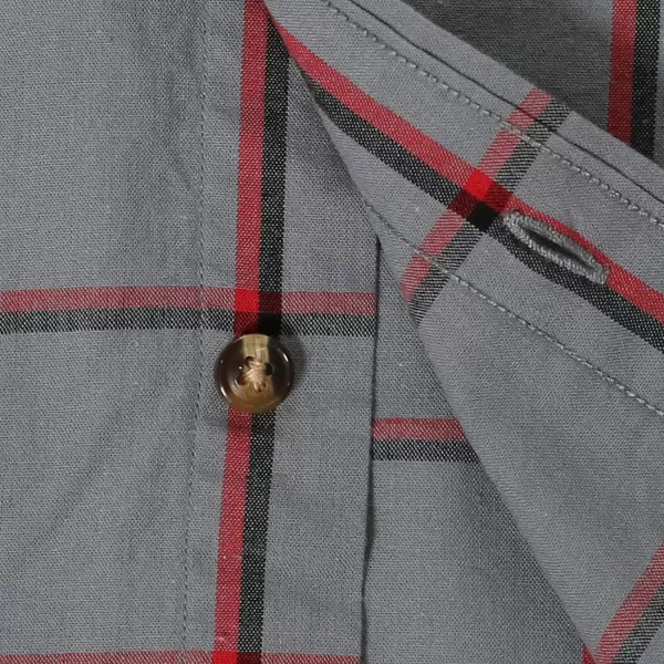 Dubinik® Mens Short Sleeve Button Down Shirts 100% Cotton Plaid Men's Casual Button-Down Shirts with Pocket