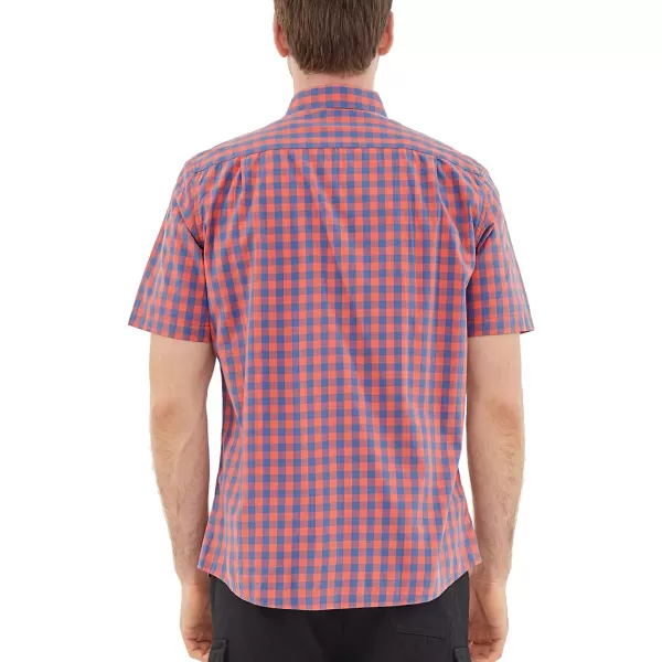 Dubinik® Mens Short Sleeve Button Down Shirts 100% Cotton Plaid Men's Casual Button-Down Shirts with Pocket