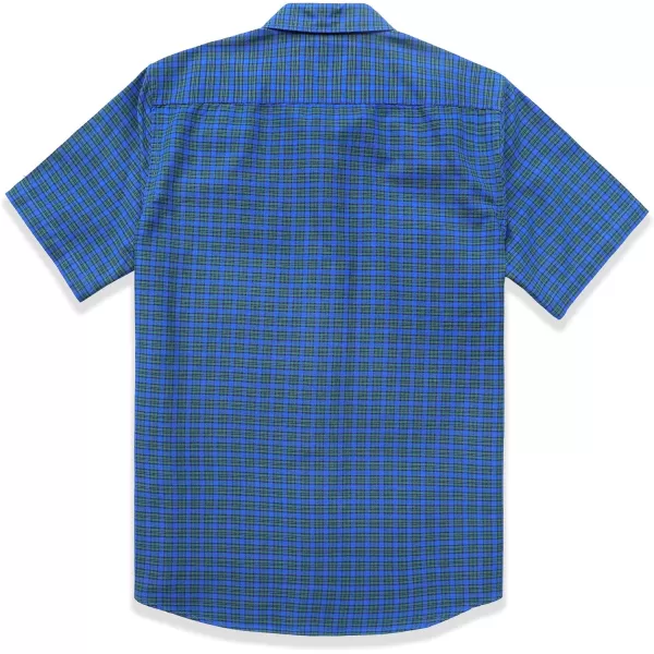 Dubinik® Mens Short Sleeve Button Down Shirts 100% Cotton Plaid Men's Casual Button-Down Shirts with Pocket