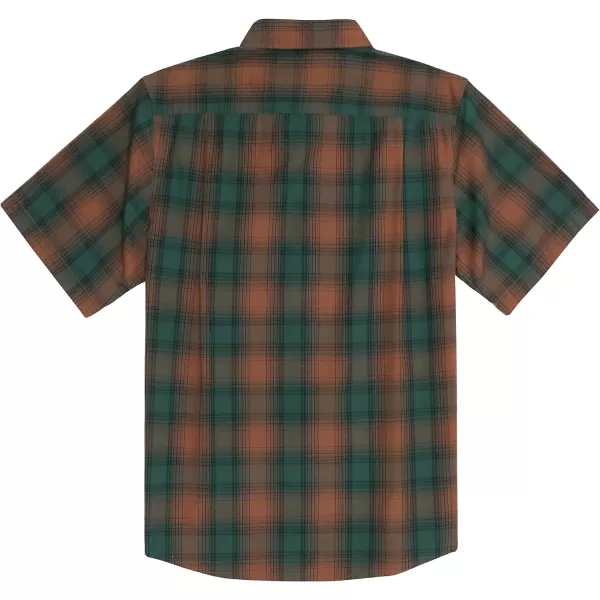 Dubinik® Mens Short Sleeve Button Down Shirts 100% Cotton Plaid Men's Casual Button-Down Shirts with Pocket