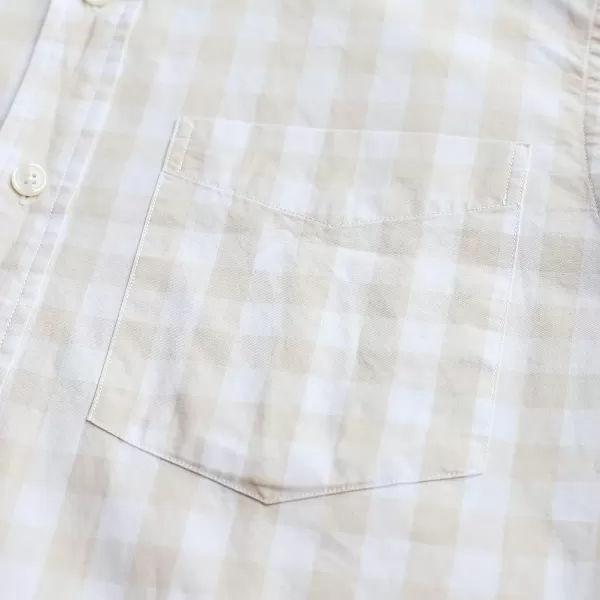 Dubinik® Mens Short Sleeve Button Down Shirts 100% Cotton Plaid Men's Casual Button-Down Shirts with Pocket