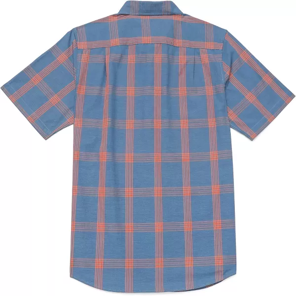 Dubinik® Mens Short Sleeve Button Down Shirts 100% Cotton Plaid Men's Casual Button-Down Shirts with Pocket