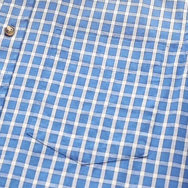 Dubinik® Mens Short Sleeve Button Down Shirts 100% Cotton Plaid Men's Casual Button-Down Shirts with Pocket