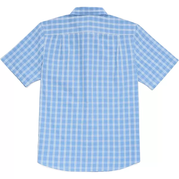 Dubinik® Mens Short Sleeve Button Down Shirts 100% Cotton Plaid Men's Casual Button-Down Shirts with Pocket