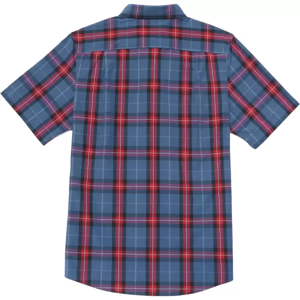 Dubinik® Mens Short Sleeve Button Down Shirts 100% Cotton Plaid Men's Casual Button-Down Shirts with Pocket