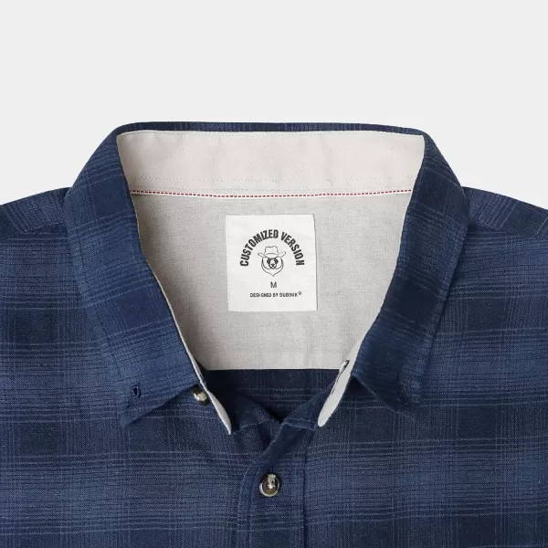 Dubinik® Mens Short Sleeve Button Down Shirts 100% Cotton Plaid Men's Casual Button-Down Shirts with Pocket
