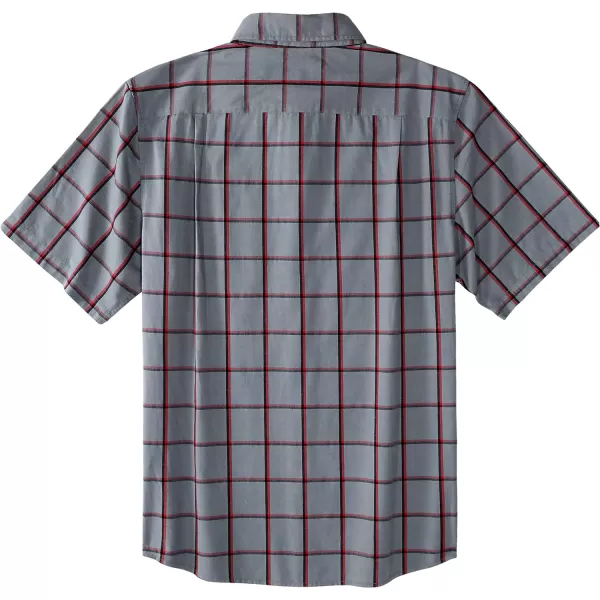 Dubinik® Mens Short Sleeve Button Down Shirts 100% Cotton Plaid Men's Casual Button-Down Shirts with Pocket